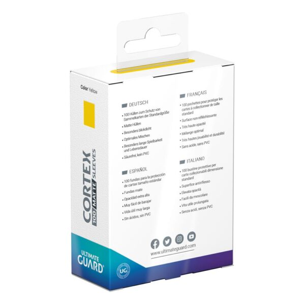 Sleeve - Ultimate Guard Cortex Sleeves Matte Standard Size 100 (Yellow)