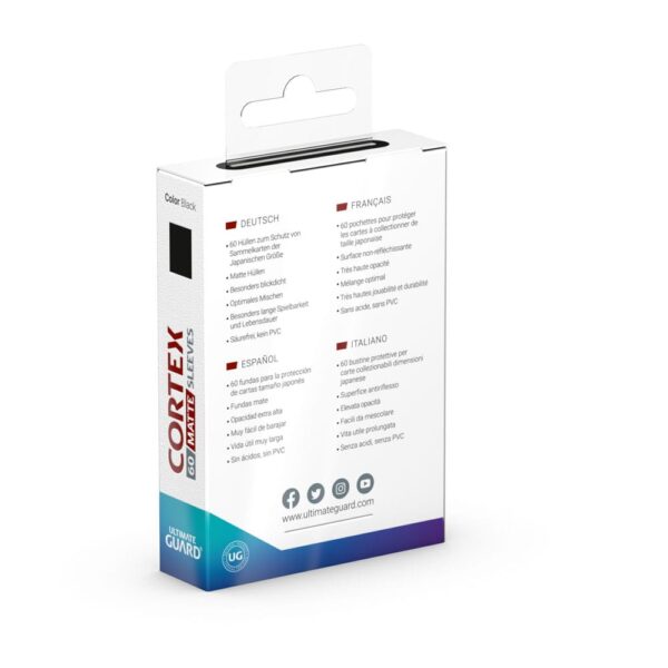 Sleeve - Ultimate Guard Cortex Sleeves Matte Japanese Size 60 (Black)